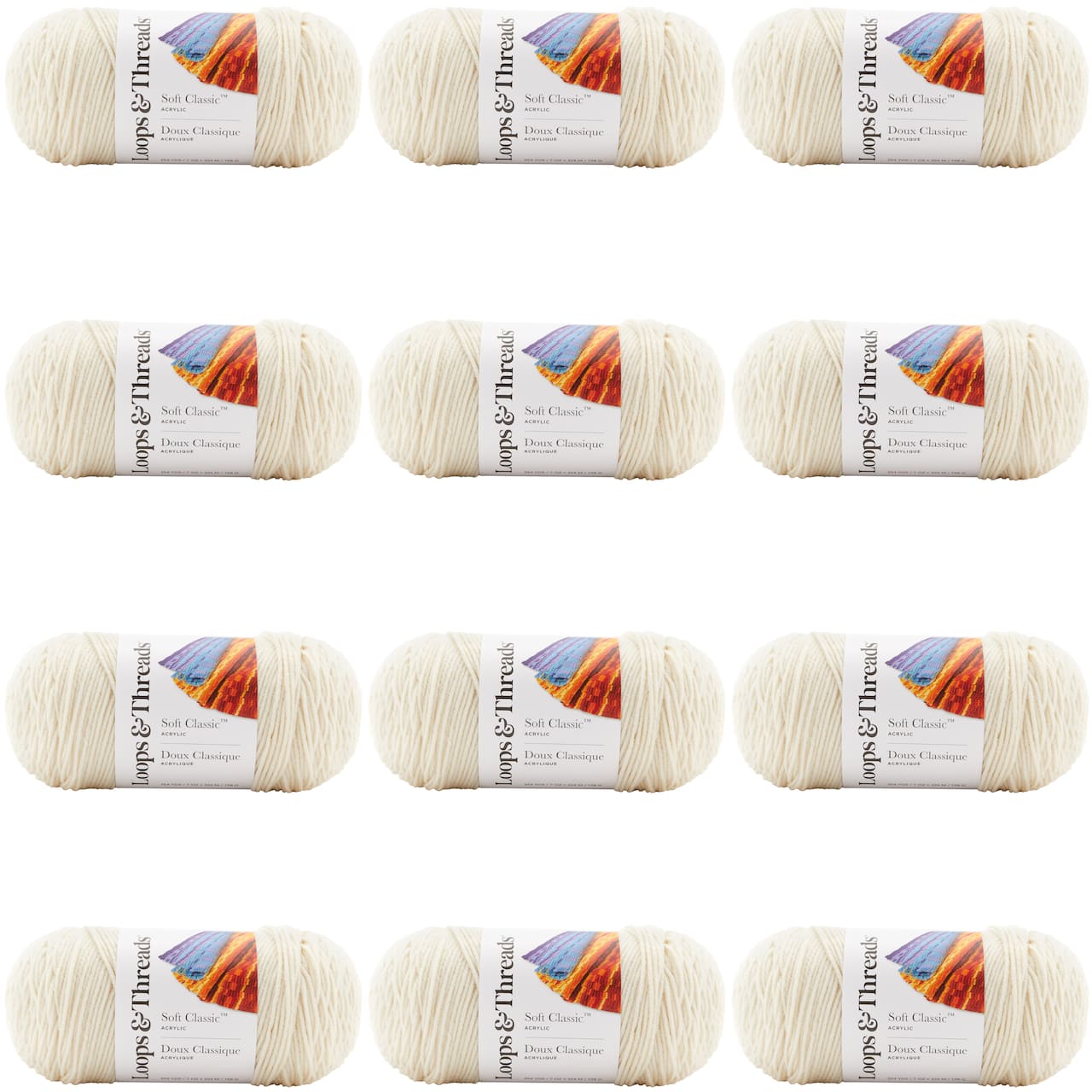 12 Pack: Soft Classic™ Solid Yarn by Loops & Threads®